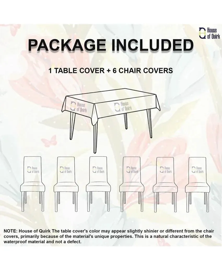 Modern PVC Table with Chair Covers Set