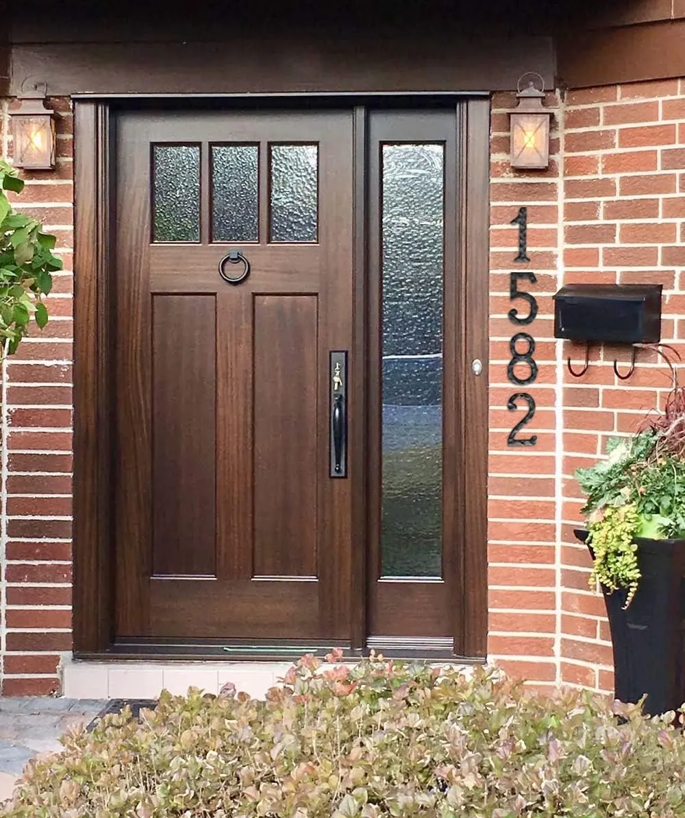 NACH House Numbers for Outside, 8 inch Black Address Numbers for House - Number 7 - Rustic Numbers for Outside with Mounting Hardware