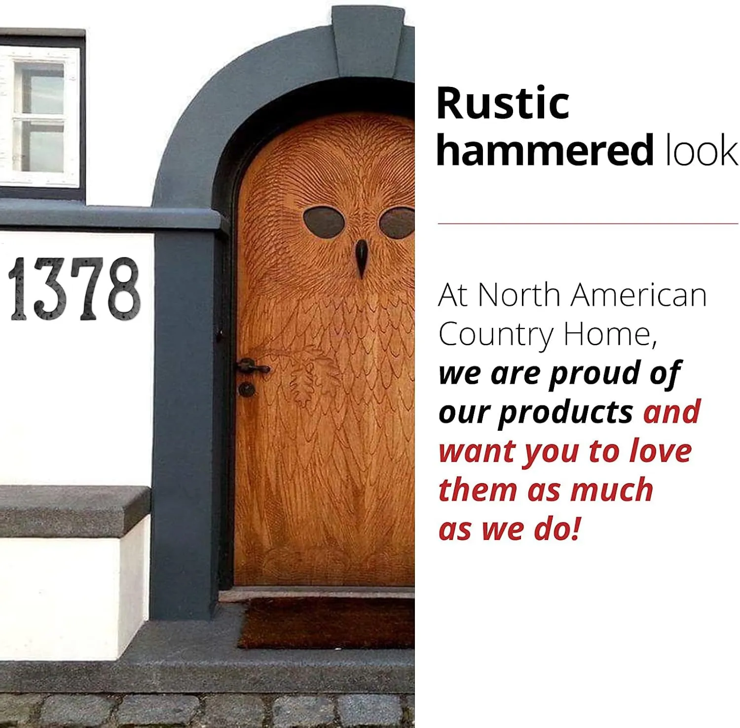 NACH House Numbers for Outside, 8 inch Black Address Numbers for House - Number 7 - Rustic Numbers for Outside with Mounting Hardware