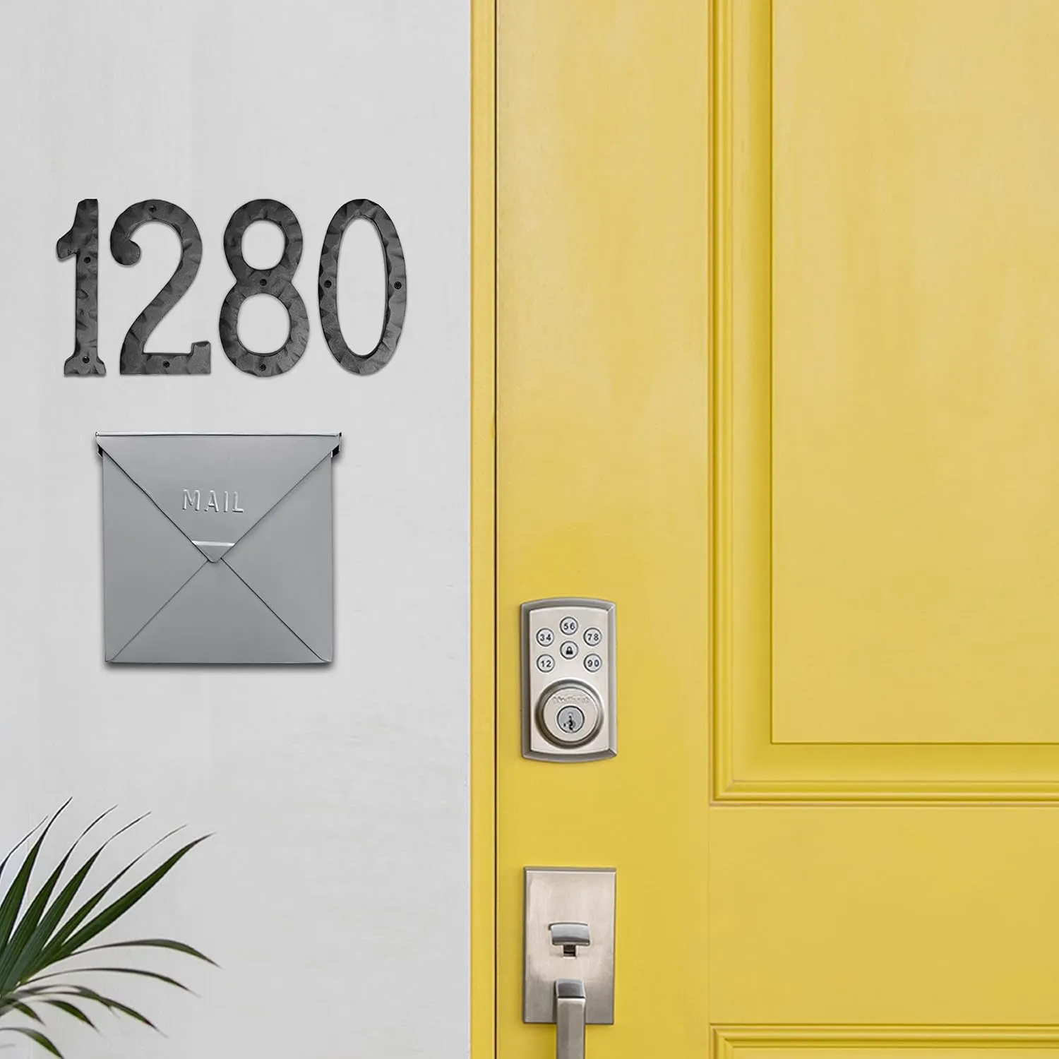 NACH House Numbers for Outside, 8 inch Black Address Numbers for House - Number 7 - Rustic Numbers for Outside with Mounting Hardware