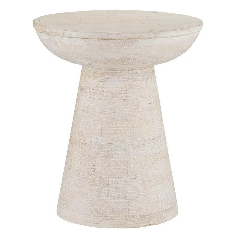 Natural Organic Pedestal Accent Table