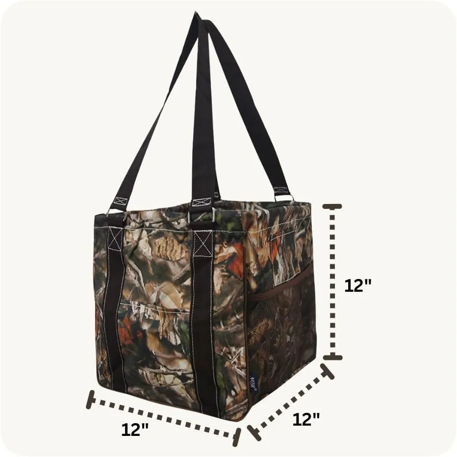 NGIL Mini Utility Tote Bag with Mesh Pockets and Collapsible Metal Frame, Water-Resistant Canvas Storage Basket
