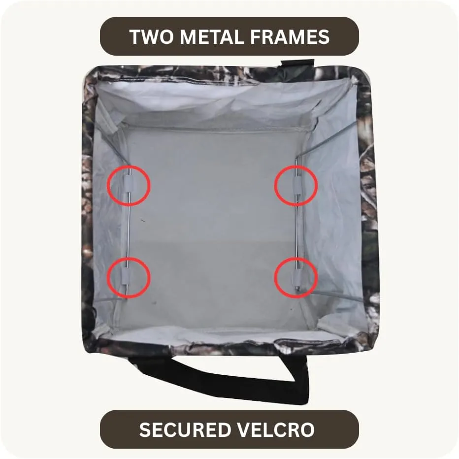 NGIL Mini Utility Tote Bag with Mesh Pockets and Collapsible Metal Frame, Water-Resistant Canvas Storage Basket