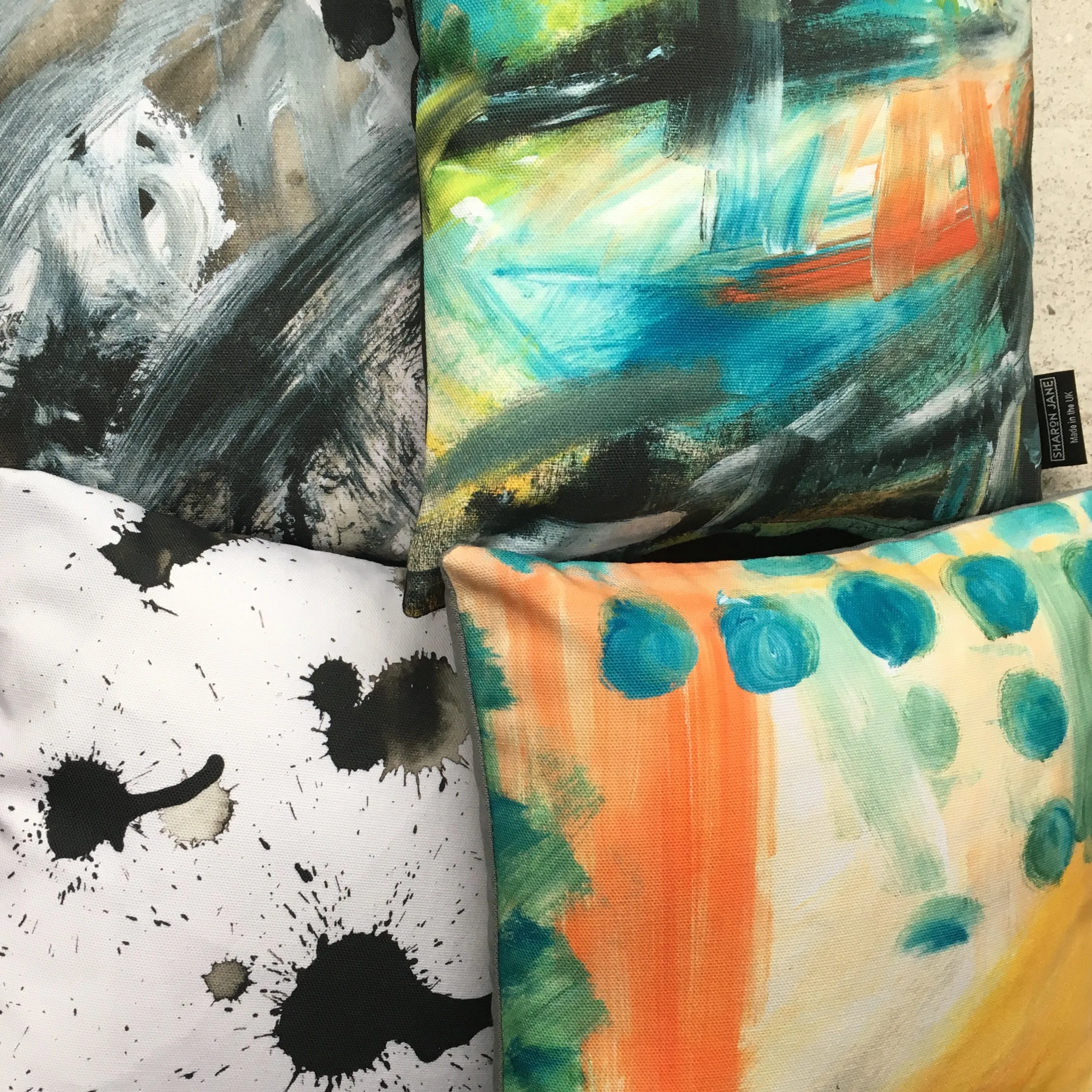 Painterly Multi-Colour Mini Cushion