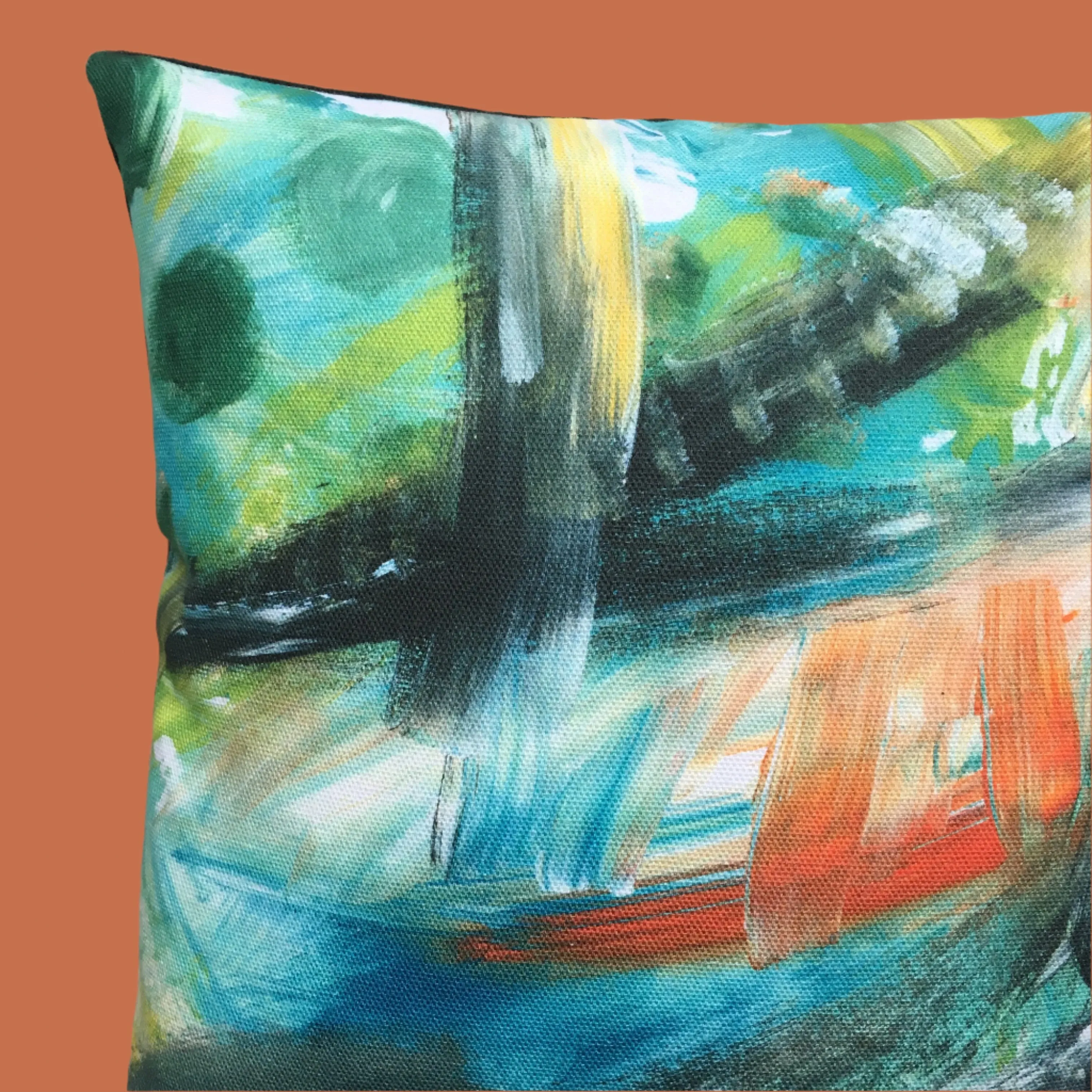 Painterly Multi-Colour Mini Cushion
