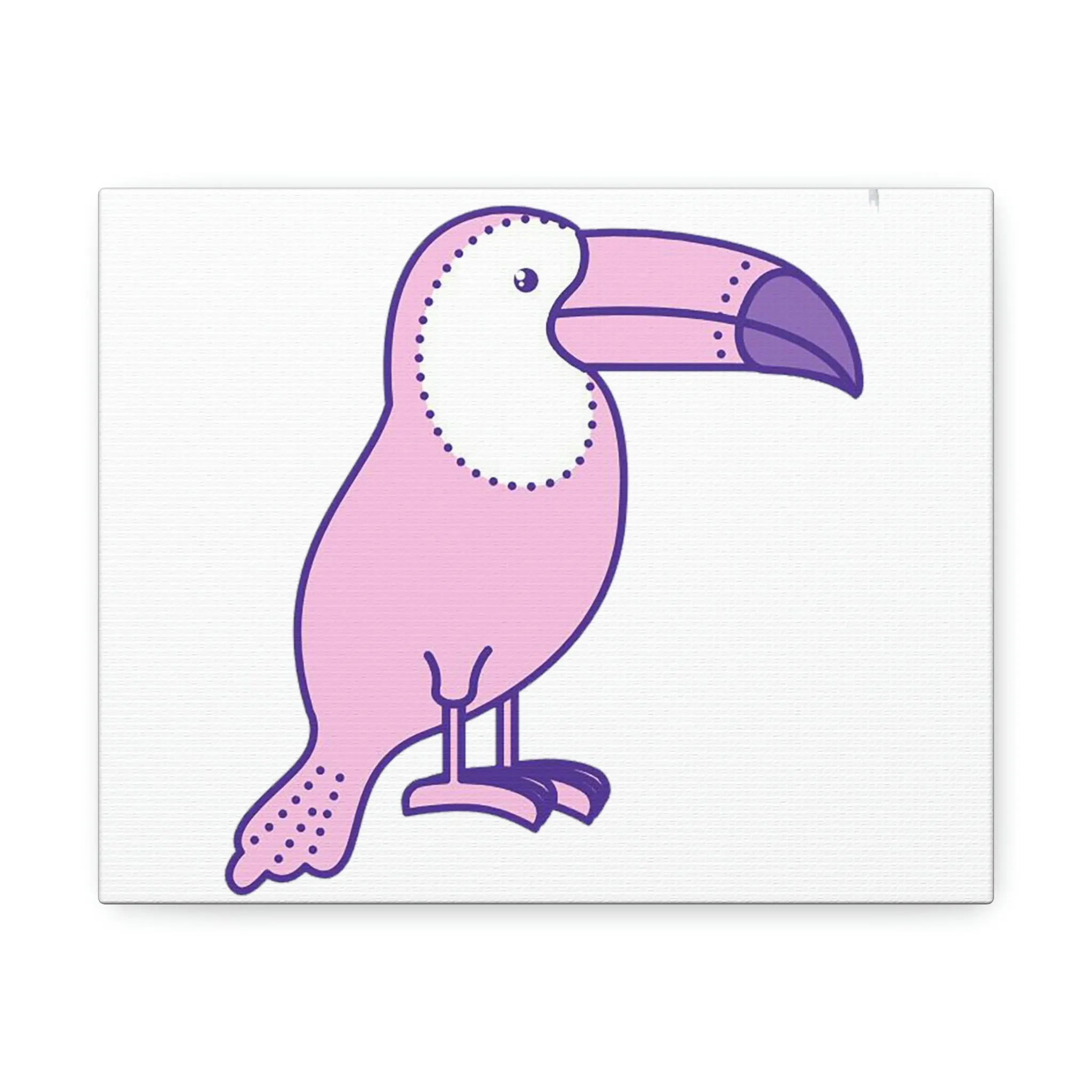 Pink and Purple Toucan Bird Stretched Canvas