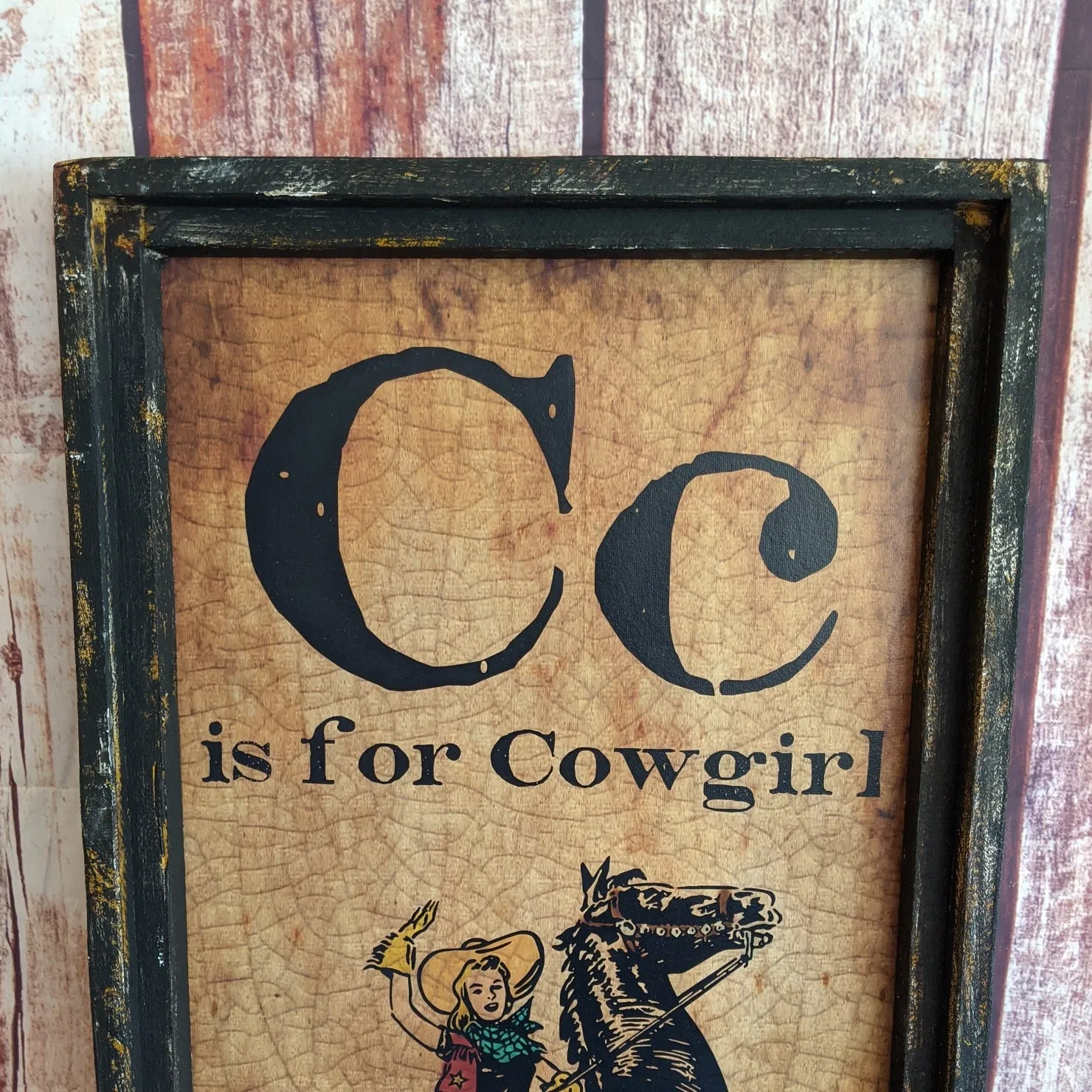 "C is for Cowgirl" Canvas Wall Art by TroubleMaker Trading Co. GF-0106
