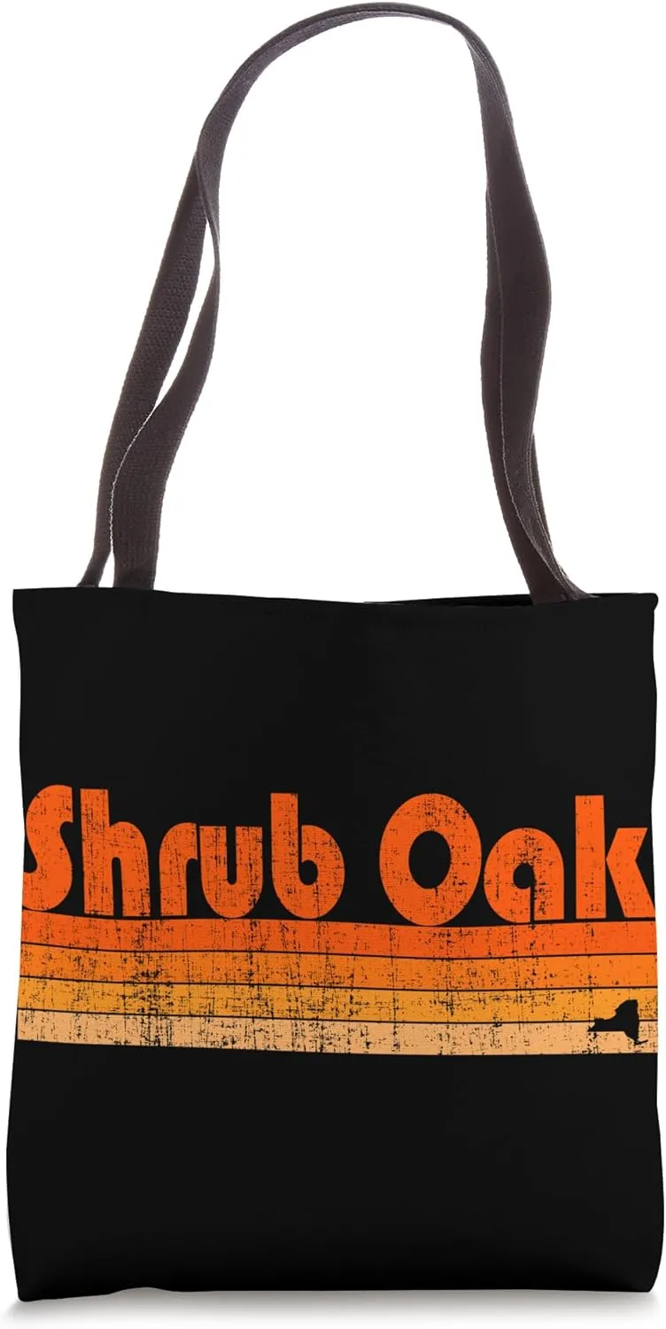 Shrub Oak, New York Retro 80s Style Tote Bag