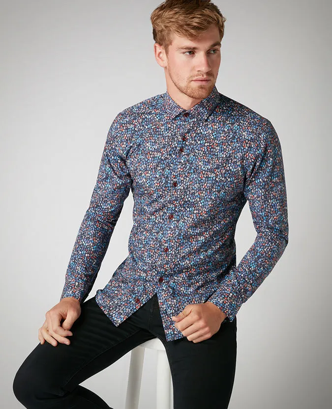 Slim Fit Printed Cotton Shirt