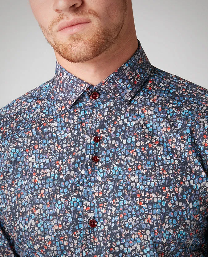 Slim Fit Printed Cotton Shirt