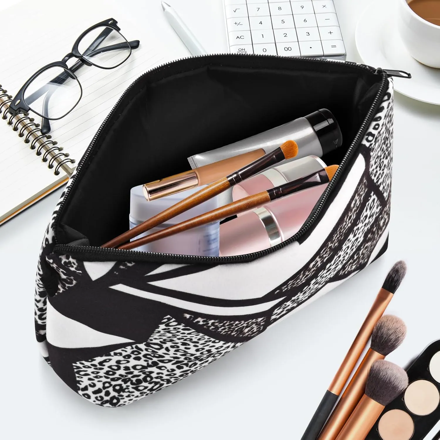 Small Travel Makeup Bag for Purse, Cute Cosmetic Bag for Women, Make Up Pouch, Makeup Brush Organizer Bags, Skincare Toiletry Bag, Pouches For Purse