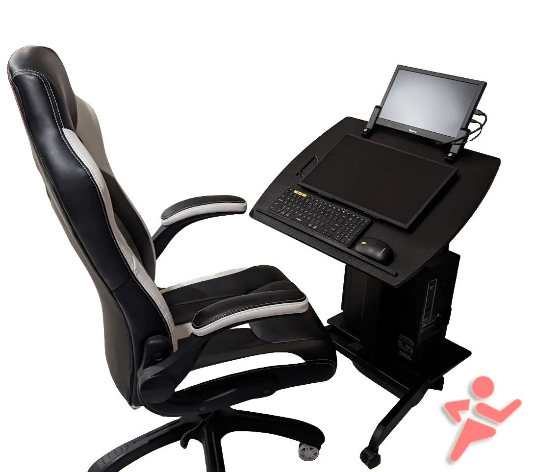 Smart Cart™ Rolling Podium Lectern with Tilting Table and Monitor
