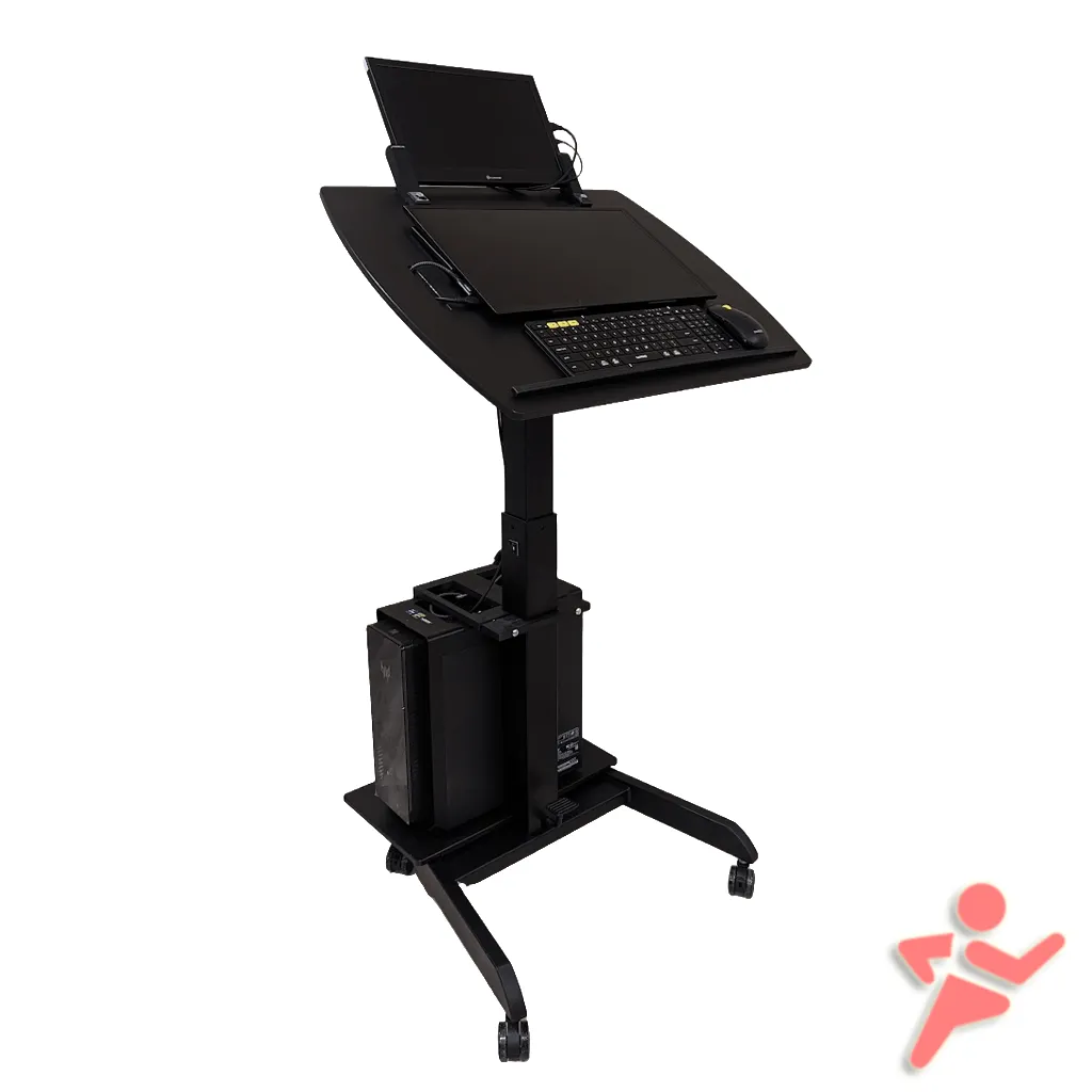 Smart Cart™ Rolling Podium Lectern with Tilting Table and Monitor