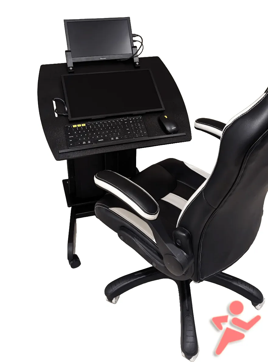 Smart Cart™ Rolling Podium Lectern with Tilting Table and Monitor