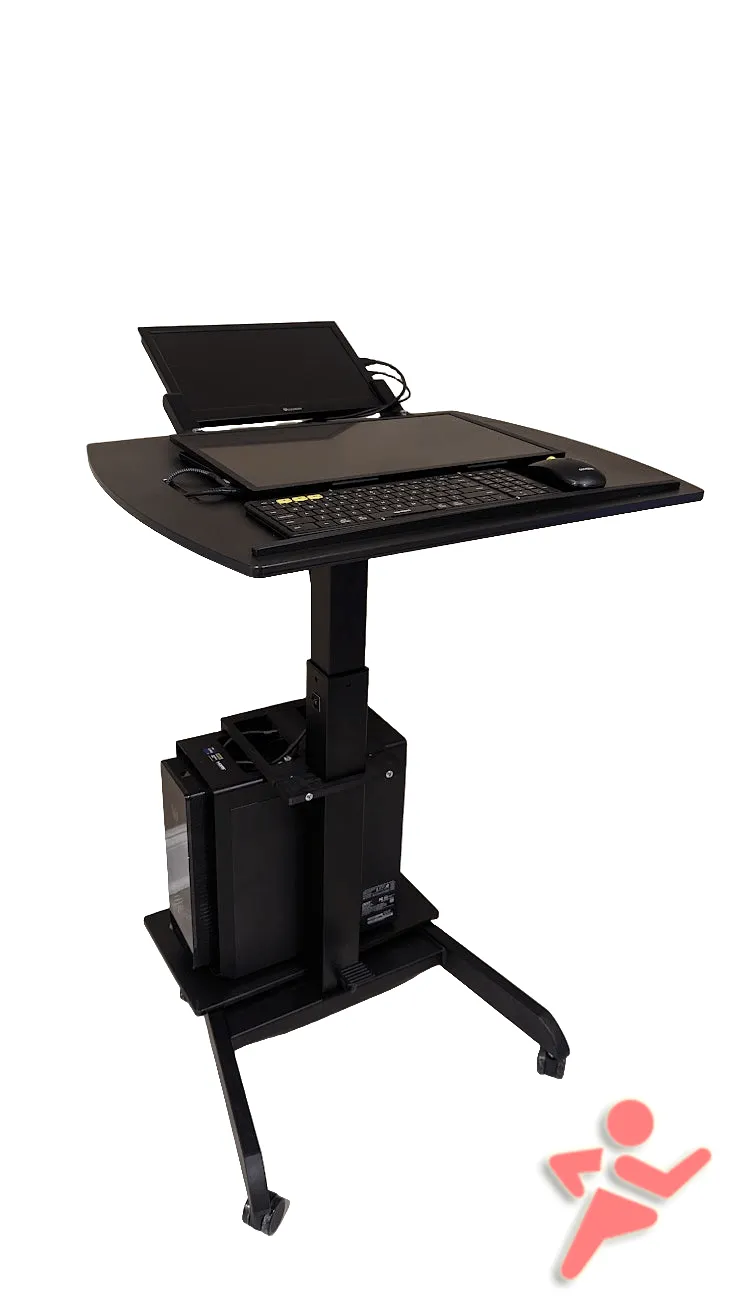 Smart Cart™ Rolling Podium Lectern with Tilting Table and Monitor