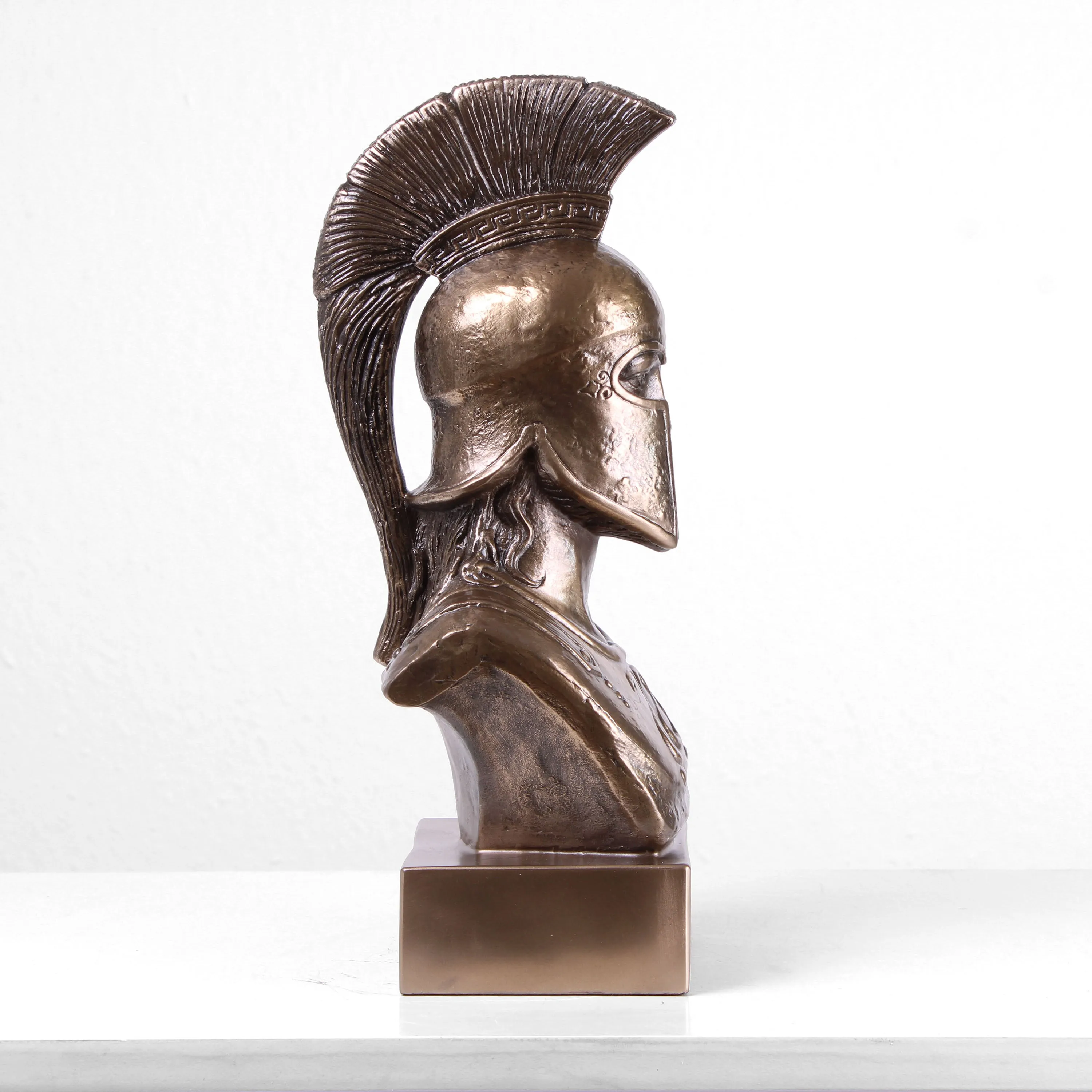 Spartan Warrior Statue (Greek Military Cold Cast Bronze Sculpture)