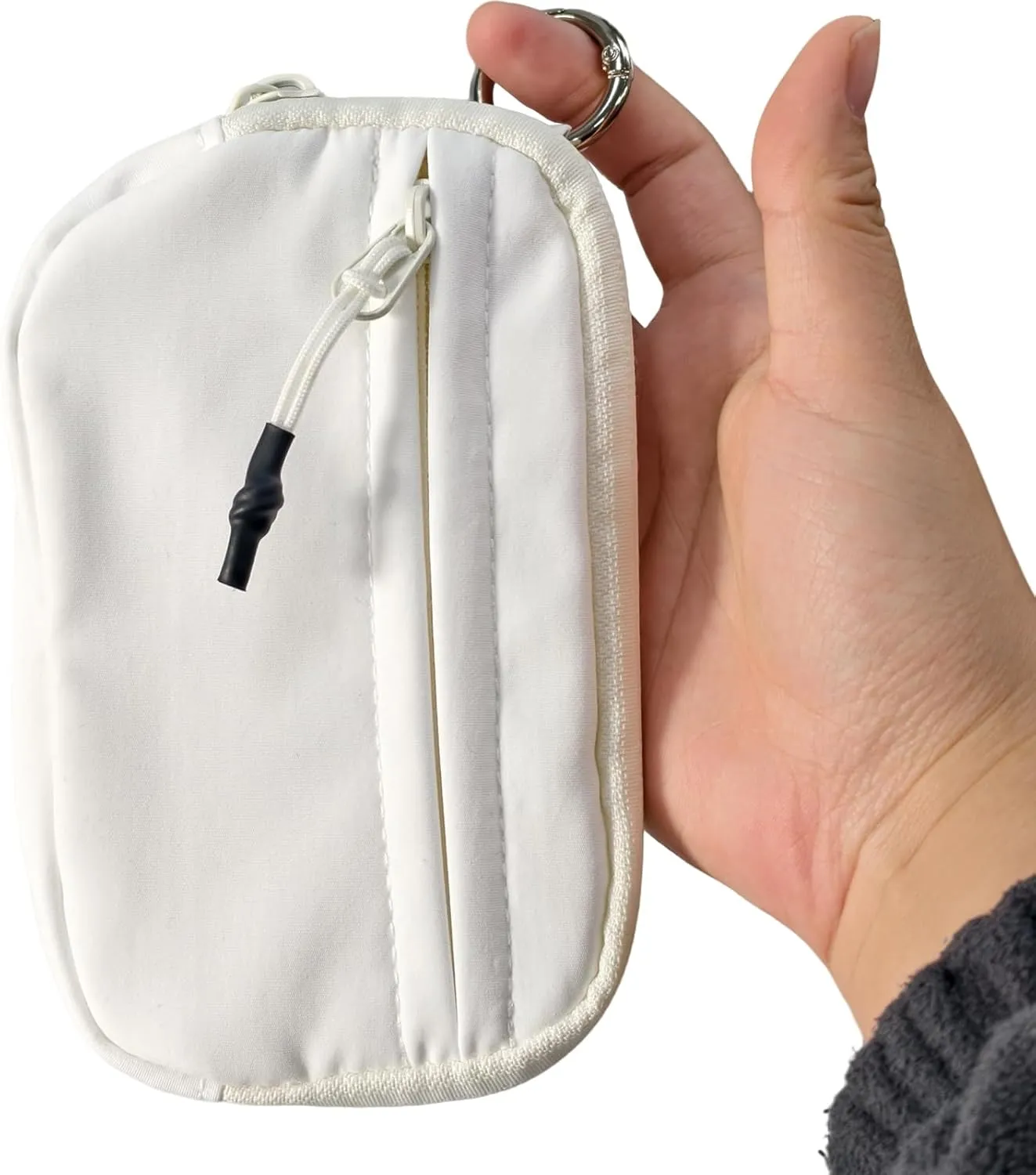 The Iris' Wallet 2nd Gen, 63.6"" The Iris Pouch Wristlet, Zippered Card Case With Id Window/Hand strap (beige), 15*9*2cm