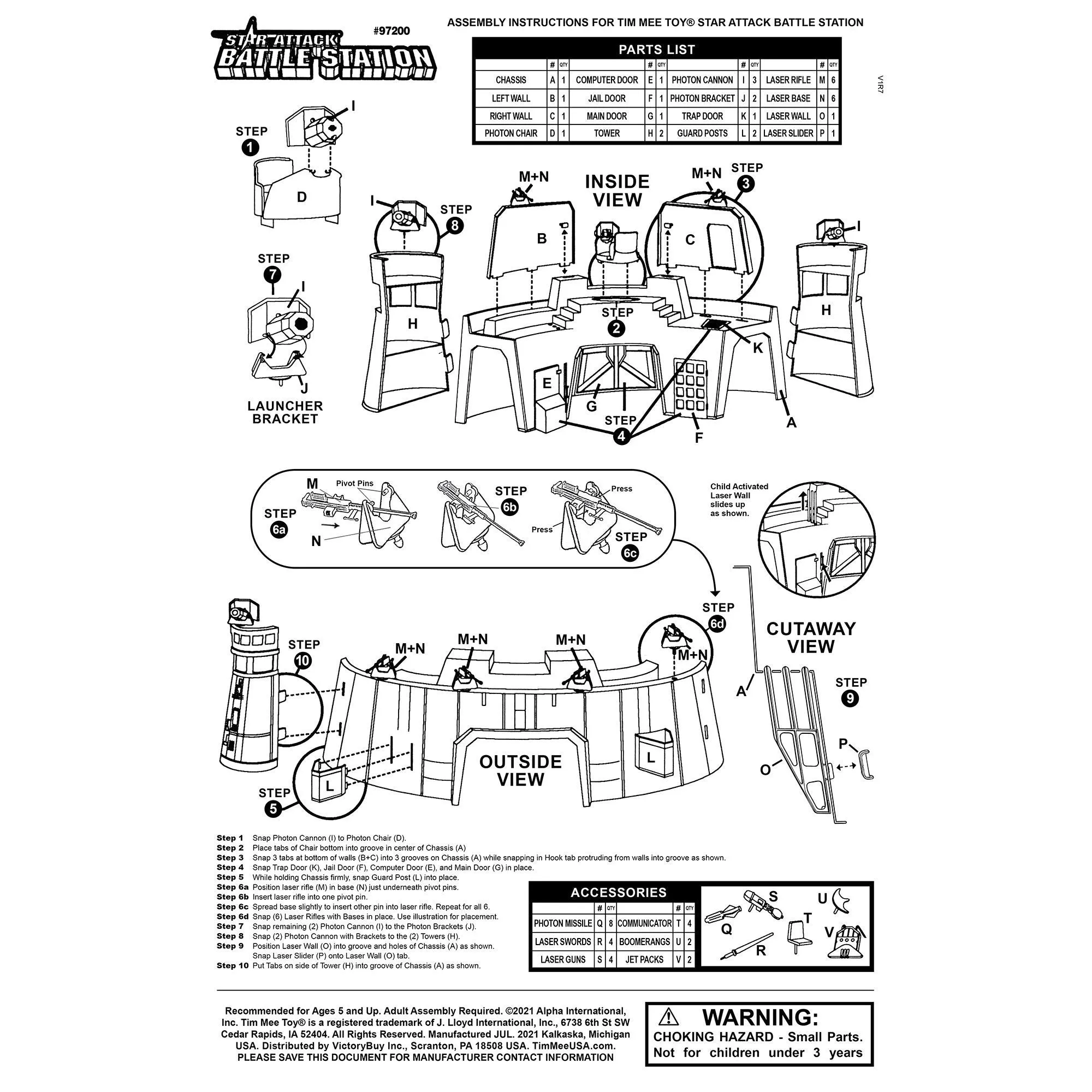 TimMee Star Attack ULTIMATE Battle Station - Action Figure Size for Play Display
