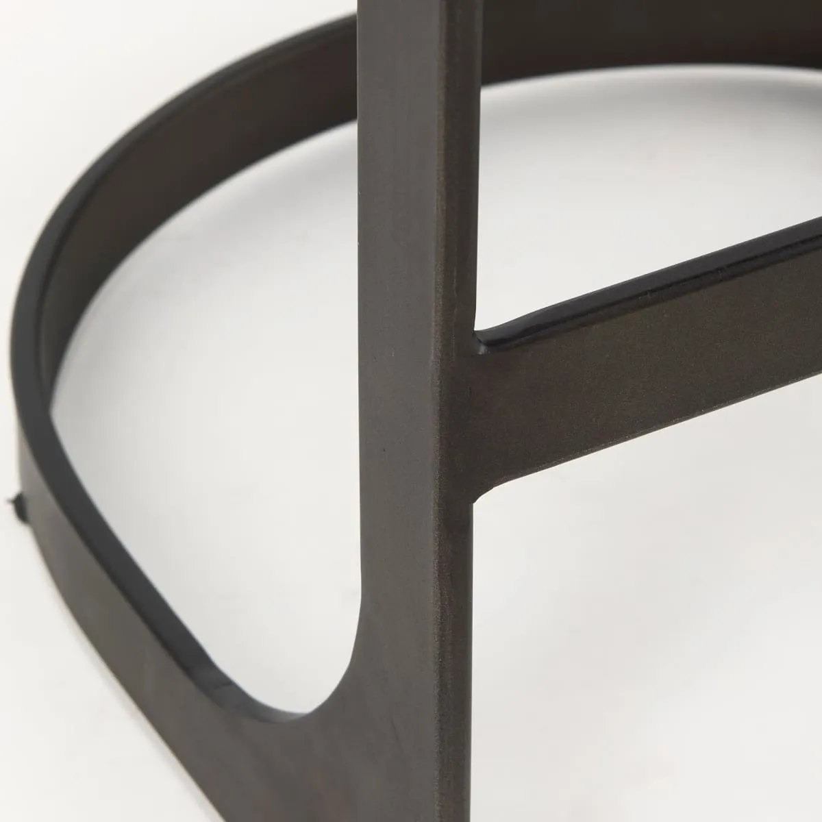 Tyson Bar Counter Stool Brown/Gray Suede | Black Metal | Counter