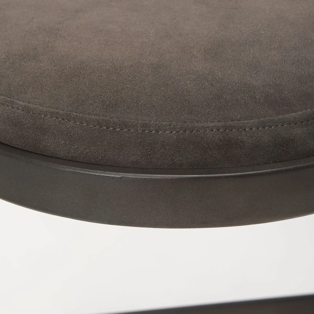 Tyson Bar Counter Stool Brown/Gray Suede | Black Metal | Counter