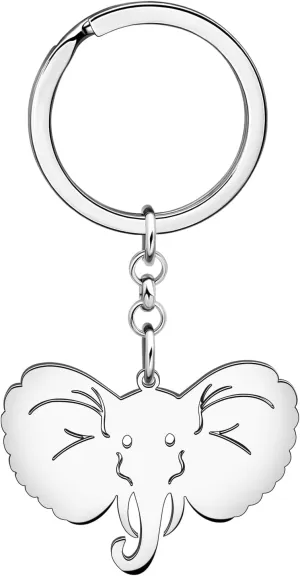 WEVENI Cute Elephant Gifts Couples Stainless Steel Elephant Keychains Key Ring Charm Jewelry for Women Girls