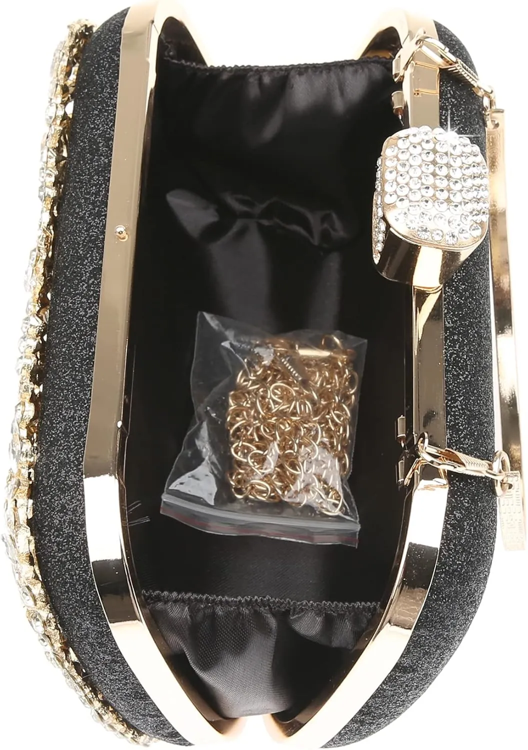Womens Sparkly Rhinestone Crystal Clutch Bag Glitter Sequin Bridal Purse Evening Handbag for Wedding Party Prom